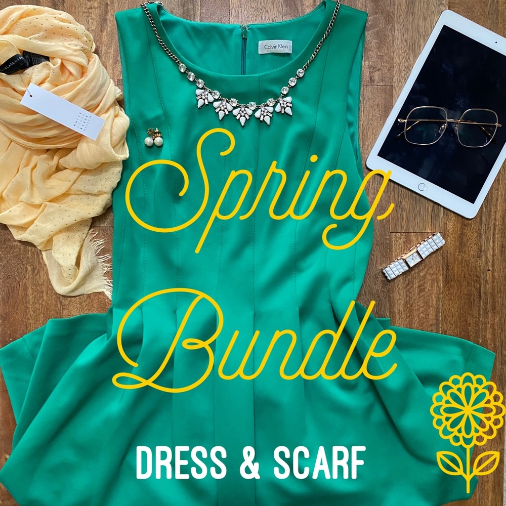 Spring dress and scarf bundle for special occasion